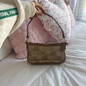 cream and brown xoxo shoulder bag/purse